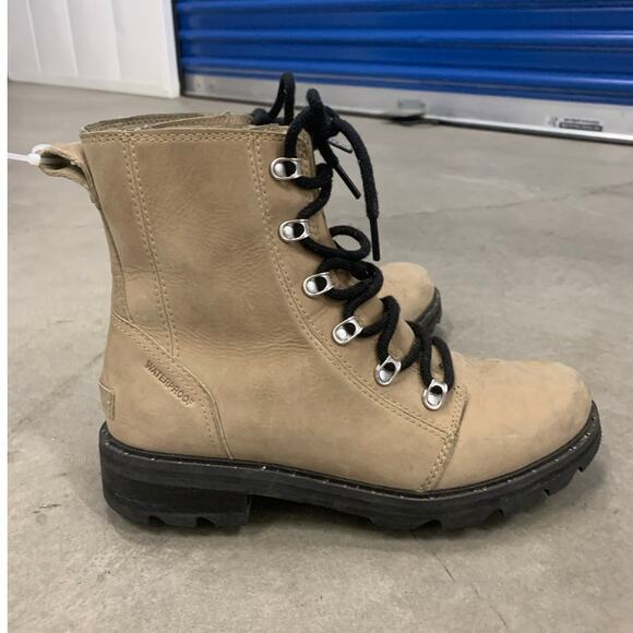 Sorel Lennox Lace Suede Tan Combat Boots NL 3701-251 Women's Size‎ US 9 - Picture 7 of 13